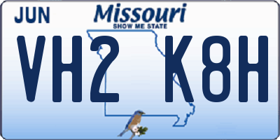 MO license plate VH2K8H