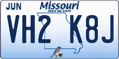 MO license plate VH2K8J