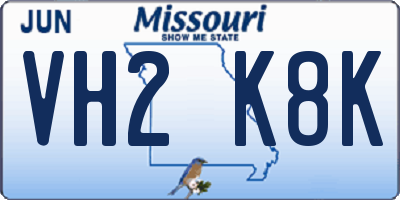 MO license plate VH2K8K