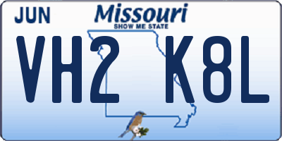 MO license plate VH2K8L