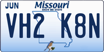 MO license plate VH2K8N