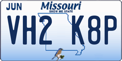MO license plate VH2K8P