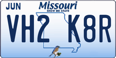 MO license plate VH2K8R