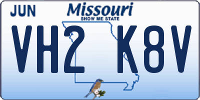 MO license plate VH2K8V