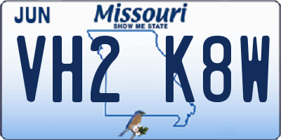MO license plate VH2K8W
