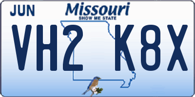 MO license plate VH2K8X