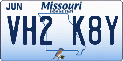 MO license plate VH2K8Y