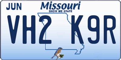 MO license plate VH2K9R
