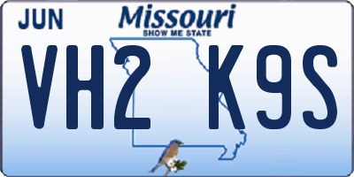 MO license plate VH2K9S