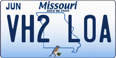 MO license plate VH2L0A