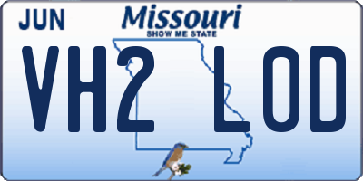 MO license plate VH2L0D