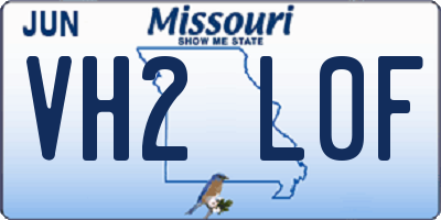 MO license plate VH2L0F
