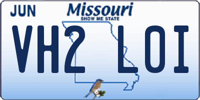MO license plate VH2L0I