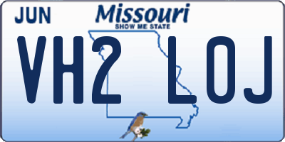 MO license plate VH2L0J