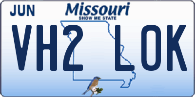 MO license plate VH2L0K