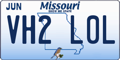 MO license plate VH2L0L