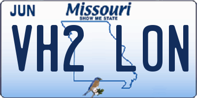 MO license plate VH2L0N