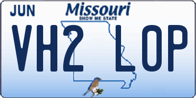 MO license plate VH2L0P