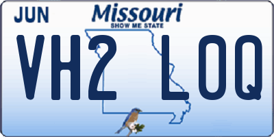 MO license plate VH2L0Q