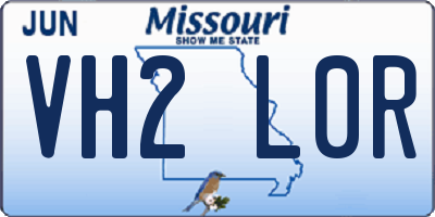 MO license plate VH2L0R