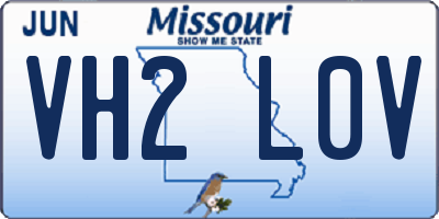 MO license plate VH2L0V