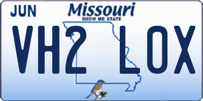 MO license plate VH2L0X