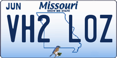 MO license plate VH2L0Z