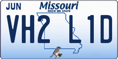 MO license plate VH2L1D