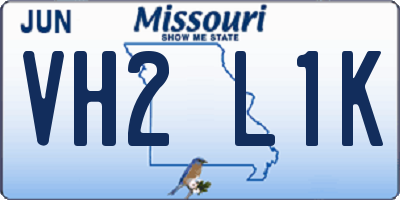 MO license plate VH2L1K