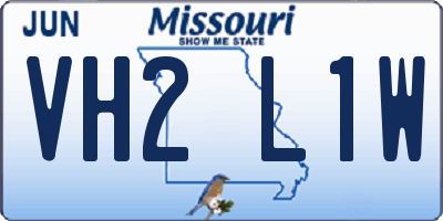 MO license plate VH2L1W