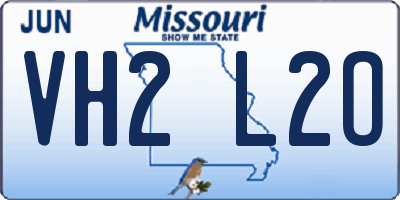 MO license plate VH2L2O