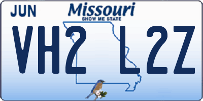 MO license plate VH2L2Z