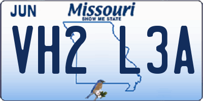 MO license plate VH2L3A