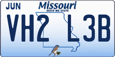 MO license plate VH2L3B