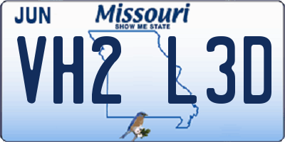 MO license plate VH2L3D