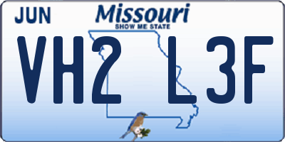 MO license plate VH2L3F