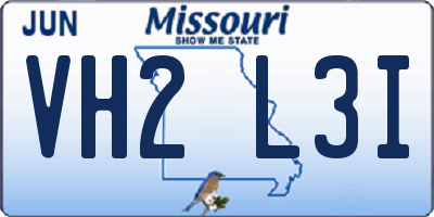 MO license plate VH2L3I