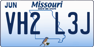 MO license plate VH2L3J