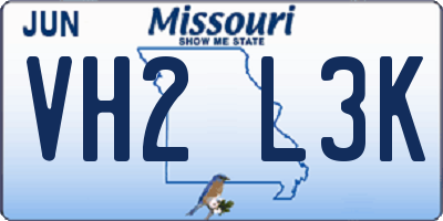 MO license plate VH2L3K