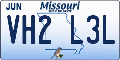 MO license plate VH2L3L