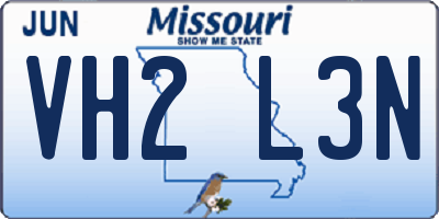 MO license plate VH2L3N