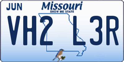 MO license plate VH2L3R