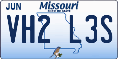 MO license plate VH2L3S