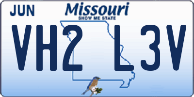 MO license plate VH2L3V