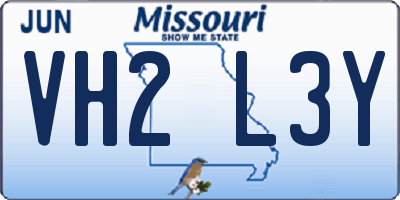 MO license plate VH2L3Y