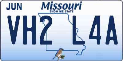 MO license plate VH2L4A