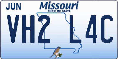 MO license plate VH2L4C