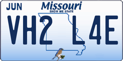MO license plate VH2L4E