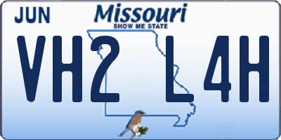 MO license plate VH2L4H