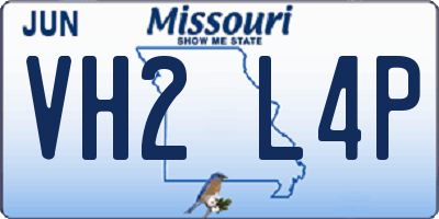 MO license plate VH2L4P